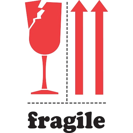 Decker Tape Products Label, DL4330, FRAGILE, 4" X 6" DL4330